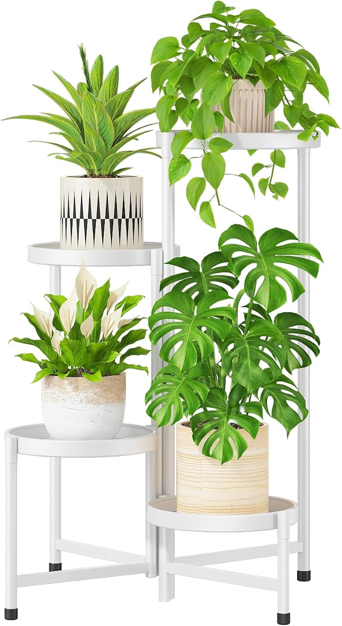 iDavosic.ly 4 Tier Large Plant Stand Indoor, 10 Inch Wide Tall Corner Metal by iDavosicly