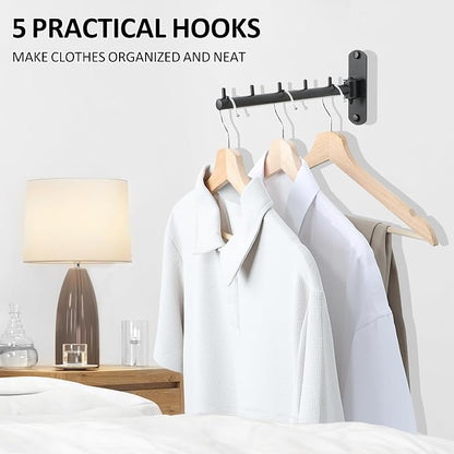 Mooche Swing Clothes Hanger Rack, Garment Racks Folding Clothes Bar Wall Mounted - Image 4
