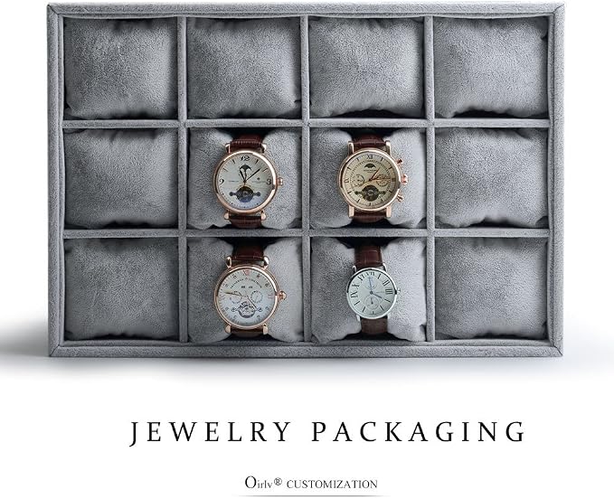 Oirlv Premium Velvet 12 Grid Jewelry Organizer Tray - Image 5