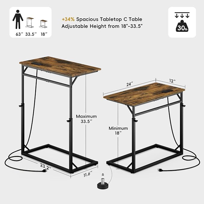 Vagusicc C Shaped End Table - Image 3