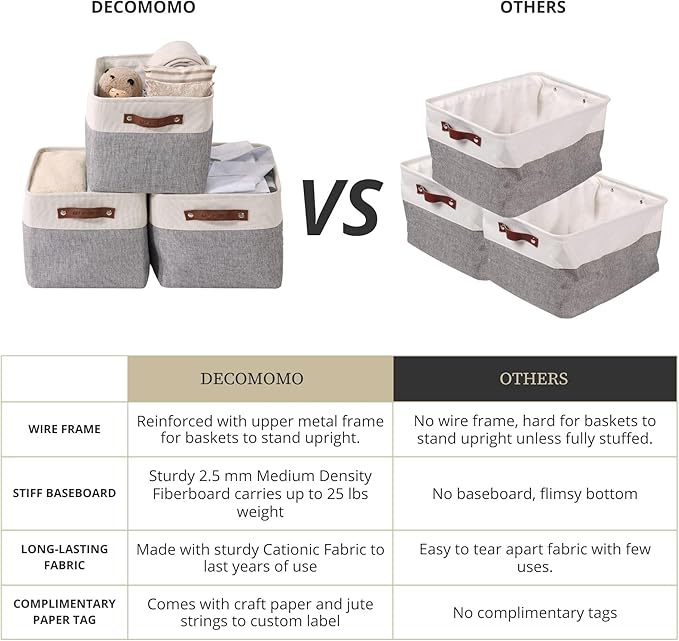 DECOMOMO Storage Baskets for Shelves - Image 4