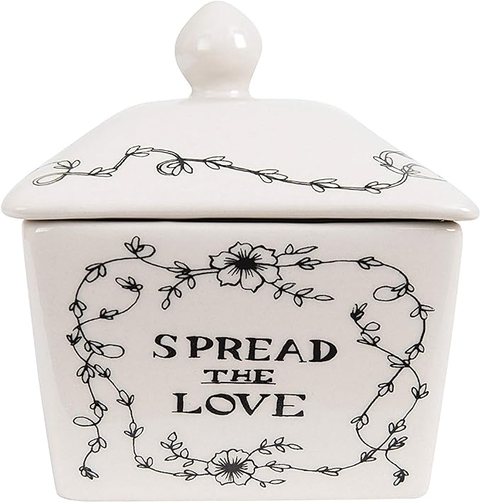 Creative Co-Op Country Stoneware Butter Dish - Image 5