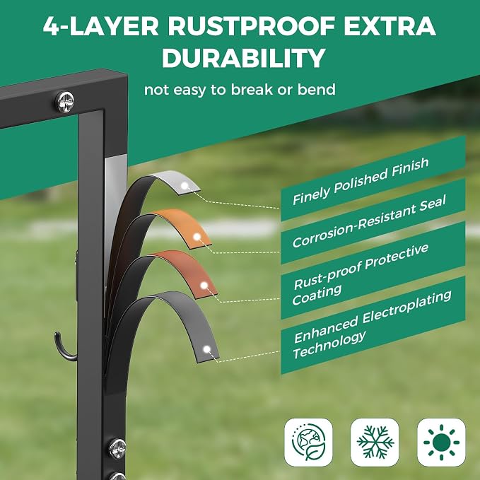 Garden Hose Holder Holds 2 * 160Ft Hoses, Heavy-Duty Freestanding Hose Holder - Image 6