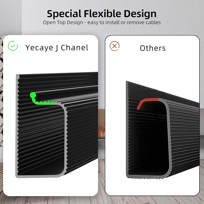 YECAYE 94.2in Cable Management, Cable Organizer, Adhesive Mount Cord Organizer - Image 5