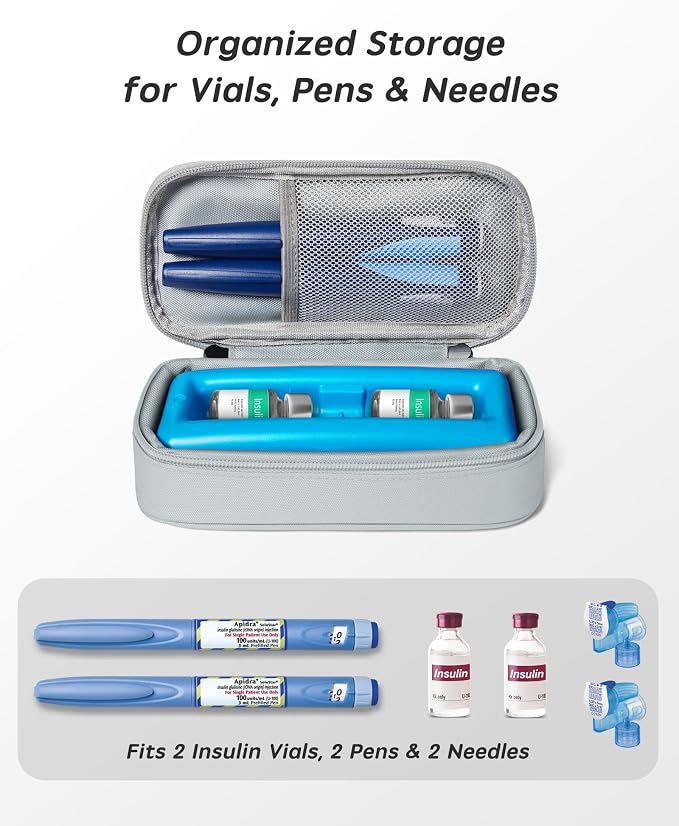 Insulin Vial Cooler Travel Case TSA Approved 300g Reusable Ice Brick Insulin - Image 5