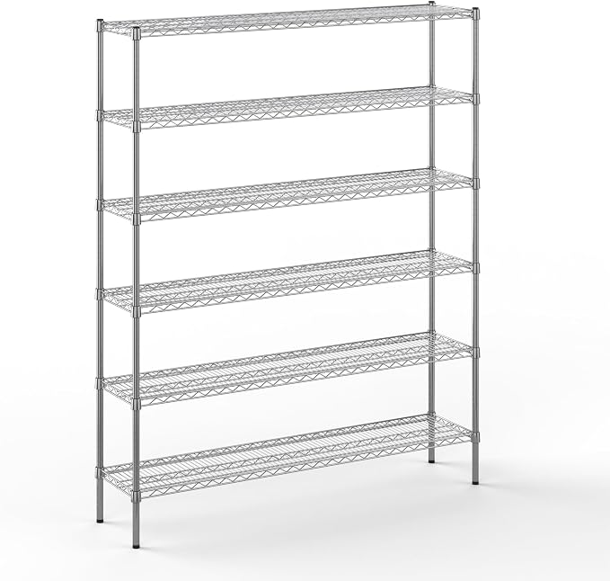14" Deep x 60" Wide x 74" Height Wire Shelving Kit | 6-Tier | NSF Commercial by Regal+Altair