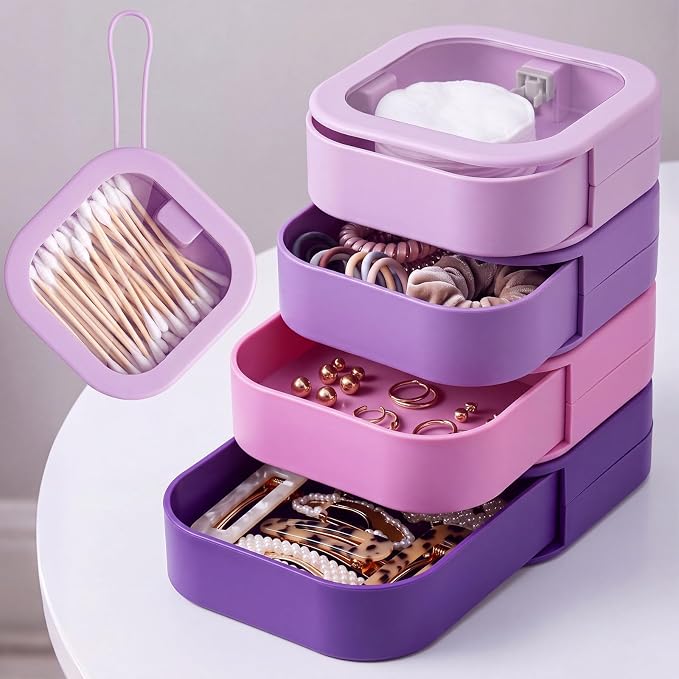 Kathfly 4 Pcs Hair Tie Organizer, Portable Hair Accessories Organizer Travel by Kathfly