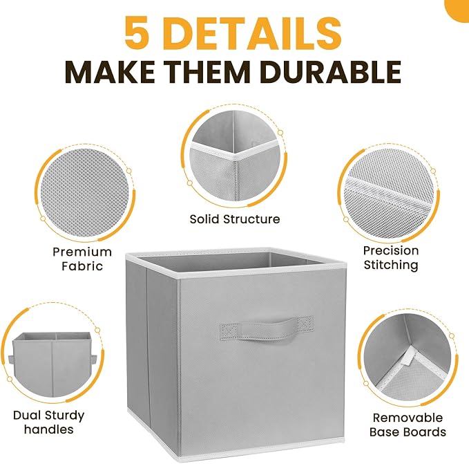 Criusia Large Storage Cubes, 13 Inch Cube Storage Bins - Image 6