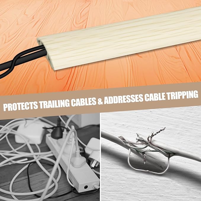 Floor Cord Cover Self Adhesive Cord Hider, 10FT Cable Management, Extension - Image 6