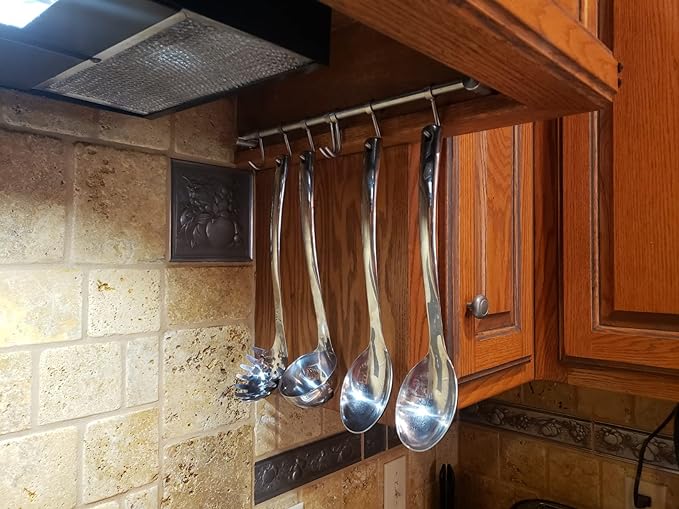Audmore Kitchen Utensil Rack 2 Pack, 15.6 Inch Pots and Pans Hanging Rack Wall - Image 5