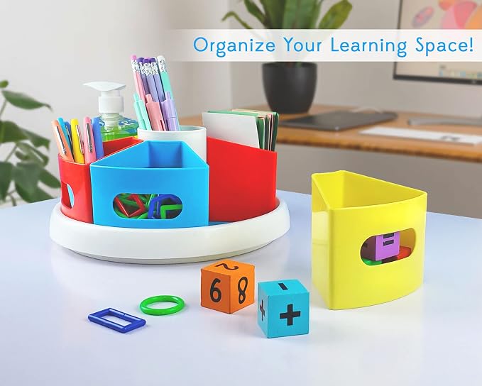 Rotating Art Supply Organizer for Kids, Crayon Caddy for Kids Desk or Pencil - Image 6
