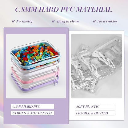 Hoolerry 4 Pcs Hard Clear Zipper Case Makeup Bags Plastic Pencil Pouch - Image 4
