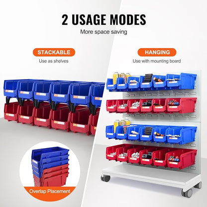 VEVOR Plastic Stackable Storage Bins 12 Pack, Hanging Storage Organizer Bins - Image 3