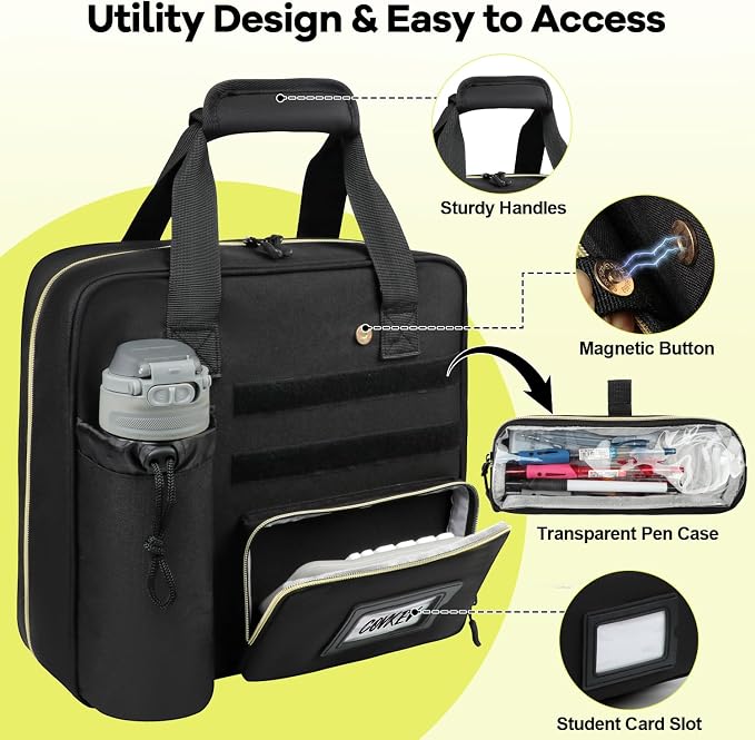 Covkev 3 Inch D-ring Zipper Binder Bag - Image 3