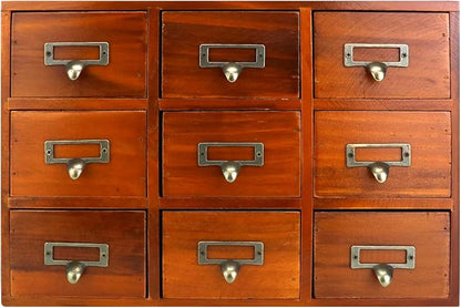 QWORK Desk Drawer Organizer, Wooden Vintage Apothecary Cabinet - Image 8