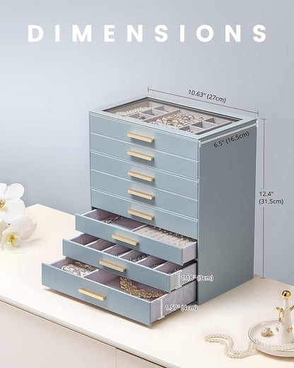 Lolalet Jewelry Box Organizer, 8-Layer Jewelry Organizers and Storage Case - Image 6