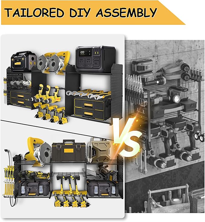 Power Tool Organizer Wall Mount, 3 Layer Tool Storage Rack, Drill Bit Heavy - Image 5