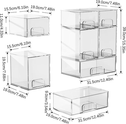 5 Pack Stackable Storage Drawers, Pantry Organization - Image 3