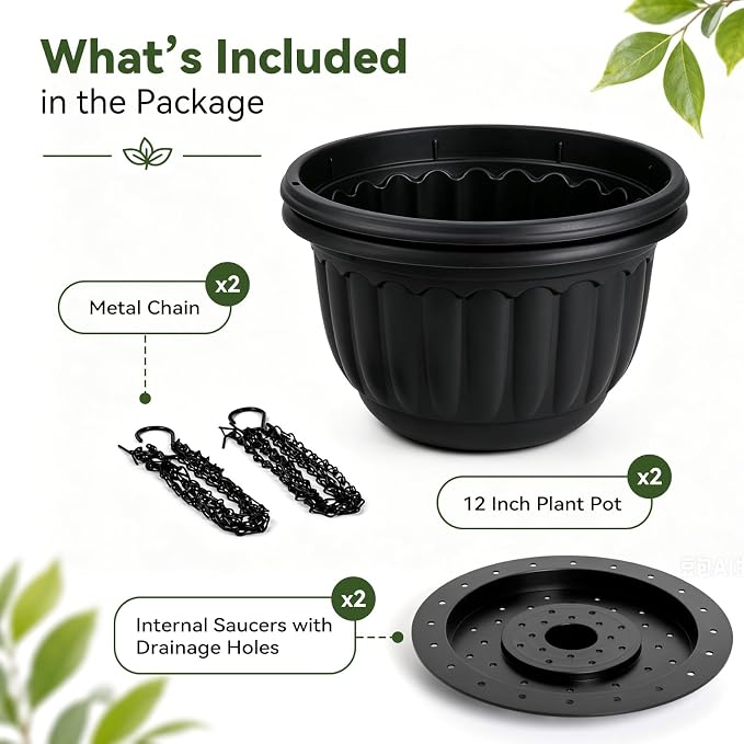 YIKUSH 12 Inch Hanging Planters - Image 6
