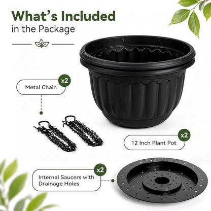 YIKUSH 12 Inch Hanging Planters - Image 6