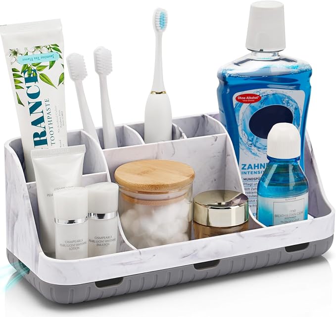 Marble Bathroom Countertop Organizer by GFWARE