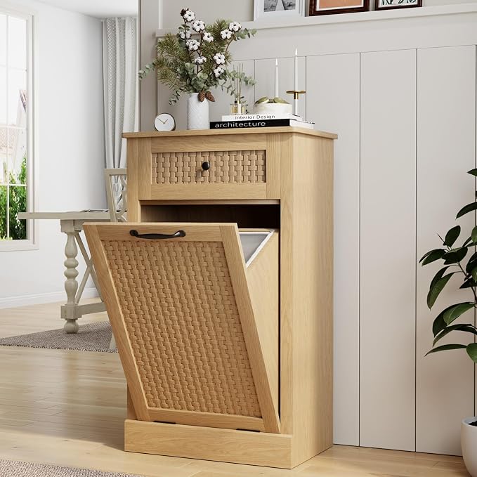 Tilt Out Laundry Hamper Cabinet, 10 Gallon Laundry Cabinet - Image 4