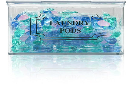 SSTATES Clear Acrylic Dryer Sheets Holder, Flip-top Laundry Pods Container - Image 6