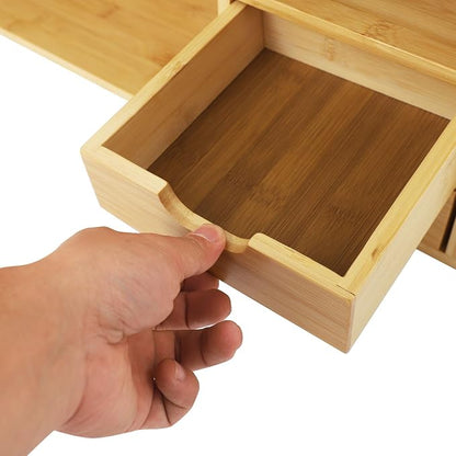 Bamboo Desktop Bookshelf 2-Tier Short Bookshelf - Image 8