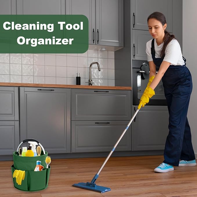 17L Cleaning Caddy with Handle, Cleaning Supplies Organizer, Foldable Storage - Image 2