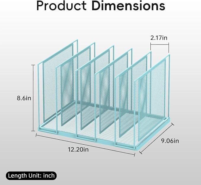 File Organizer for Desk, 5-Section Vertical File Sorter, Paper Holder Organizer - Image 2
