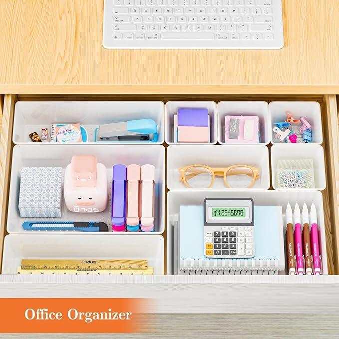 25 PCS Plastic Drawer Organizer Set, 4-Size Versatile Organizer Trays & storage - Image 7