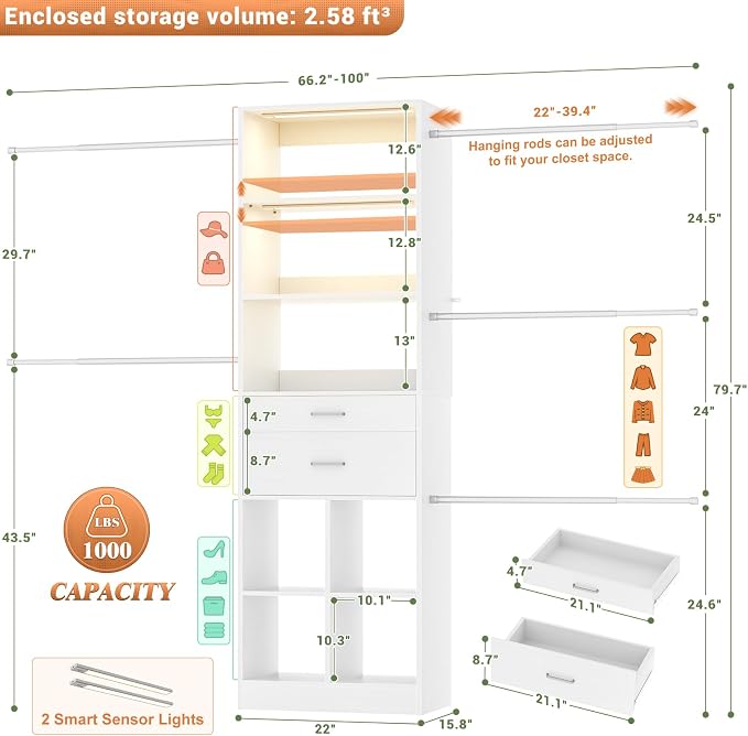 Besiost Closet System, Closet Organizer System - Image 2