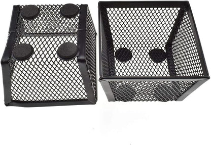 HAHIYO Stackable Paper Clip Mesh Holder cup 2.2" Height 2 Pack Black Sturdy - Image 6
