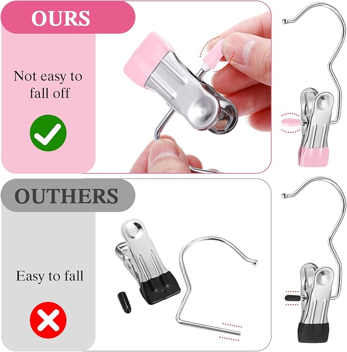 Yinder 250 Pcs Boot Hangers Clips Laundry Hooks Hanging Stainless Steel Clothes - Image 3
