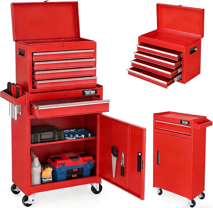 TUFFIOM 5-Drawer Rolling Tool Chest, Tool Storage Cabinet w/Drawers, Lockable by TUFFIOM