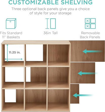 Best Choice Products 9-Cube Storage Organizer, 11in Shelf Opening, Display Shelf - Image 3