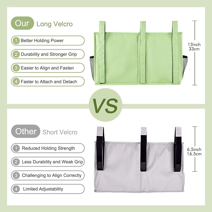 Surblue Bedside Caddy Hanging Bed Organizer Storage Bag Pocket - Image 4