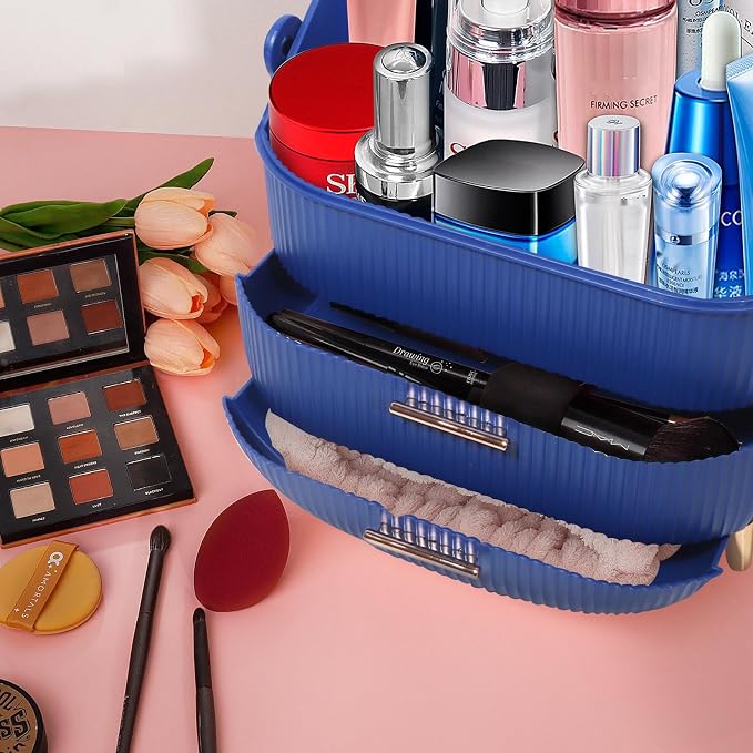 MASSY Egg Shape Makeup Storage Box, Countertop Portable Vanity Cosmetics - Image 2