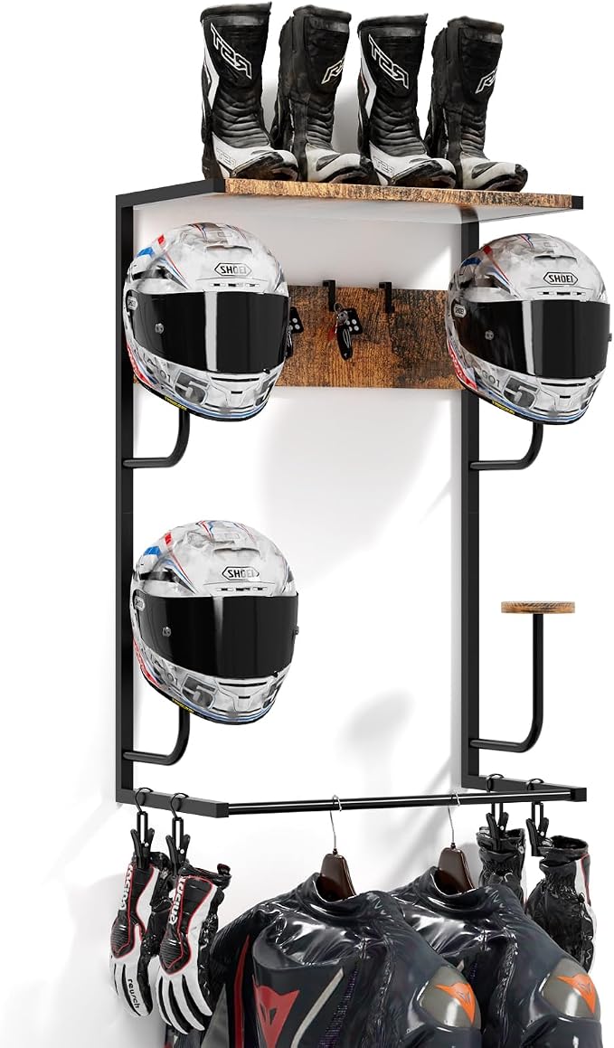 Motorcycle Helmet Holder Wall-Mounted Helmet Rack by OMISRUIS