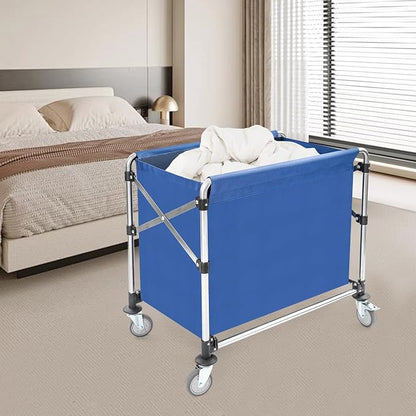 Commercial Laundry Cart with Wheels, Folding Laundry Hamper Cart, Heavy Duty - Image 7