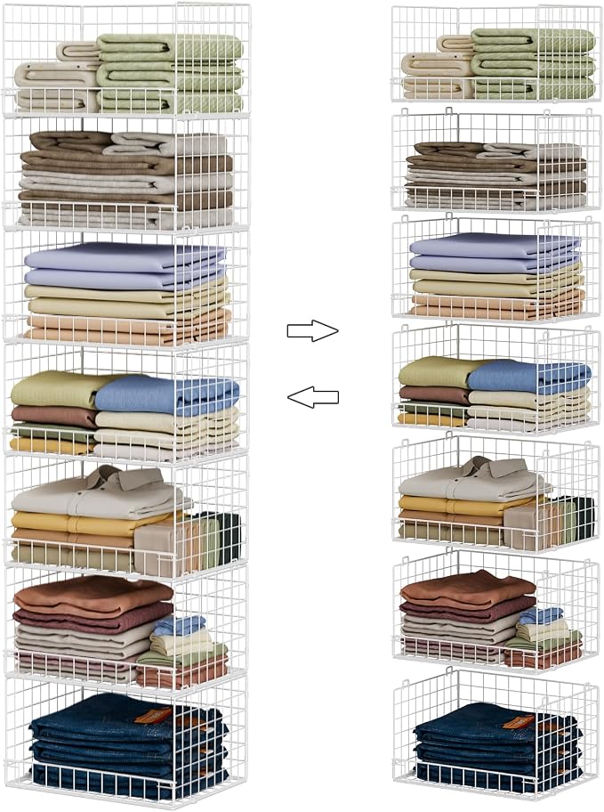 Yociyoga 7-Tier Stackable Closet Organizers and Storage Shelves, Foldable by FollowWithYociyogaTogether