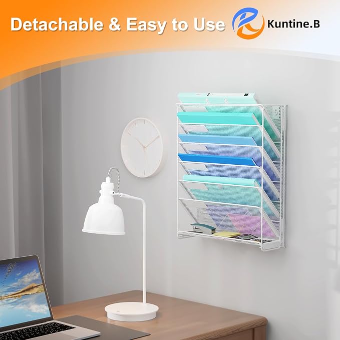 Kuntine.B Wall File Organizer Hanging Magazine Holder - Image 6