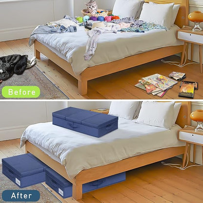 punemi Under Bed Storage Containers, 2 Pack Under Bed Organizer - Image 4