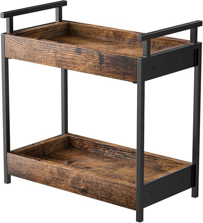 KLM Countertop Coffee Station Organizer, 2 Tier Wooden Shelf by KLM