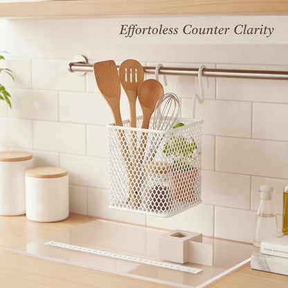 Wire Grid Hanging Basket, Iron Wall Mount Organizer - Image 3