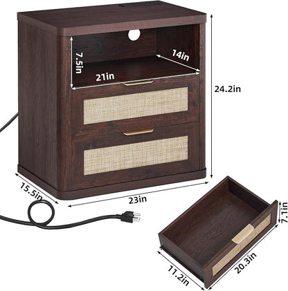 LEYAOYAO Rattan Nightstands Set of 2 - Image 3