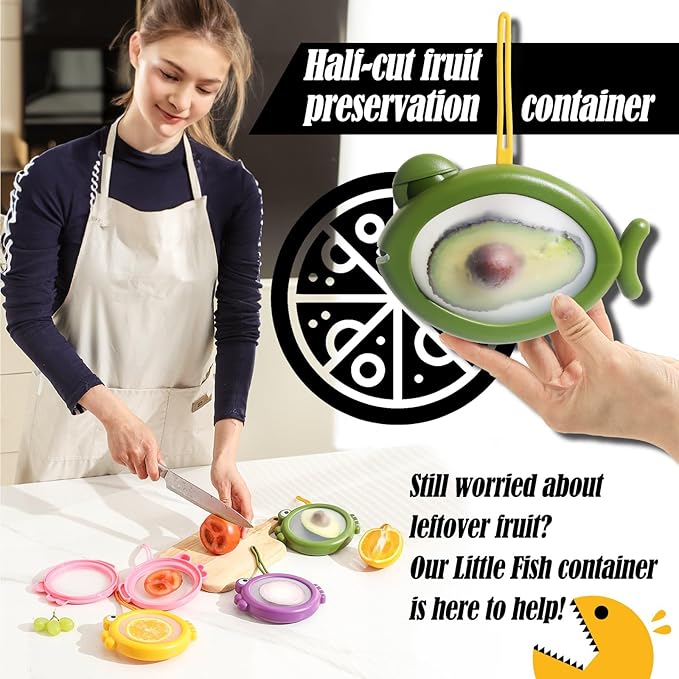 Avocado Saver, Onion Storage Container Set of 4, Reusable Fridge Bin - Image 2