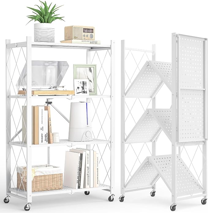 Fenbeli Foldable Shelves with Wheels by Fenbeli