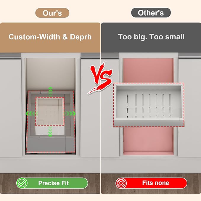 2Pc Pull out Cabinet Organizer, Width and Depth, Expandable, Cabinet Roll out - Image 3