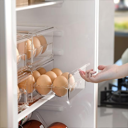 Egg Storage for Refrigerator, Stackable 18 Egg Holder for Fridge, BPA Free - Image 4